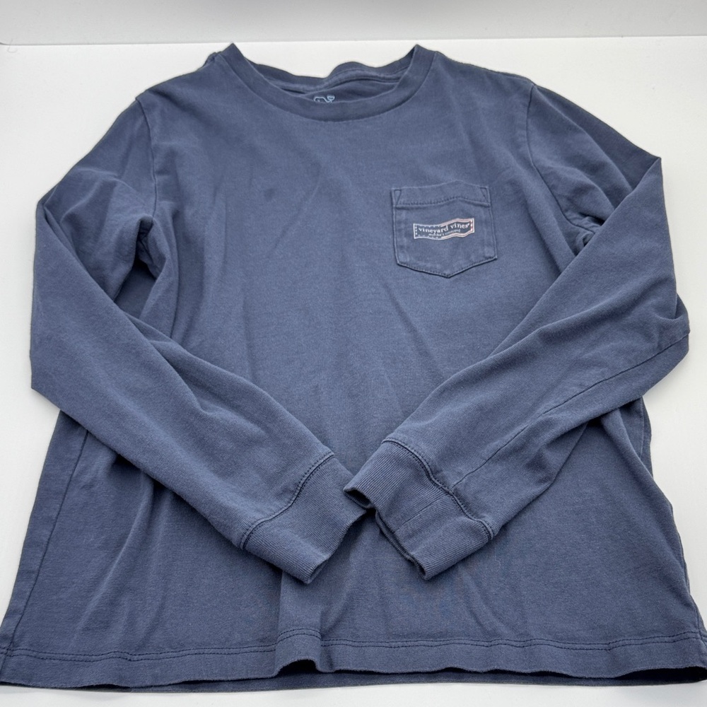 Vineyard Vines Kids Navy Blue Long Sleeve Tee - Size 7